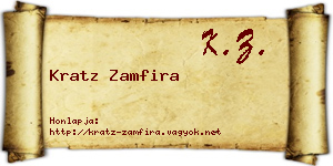 Kratz Zamfira névjegykártya